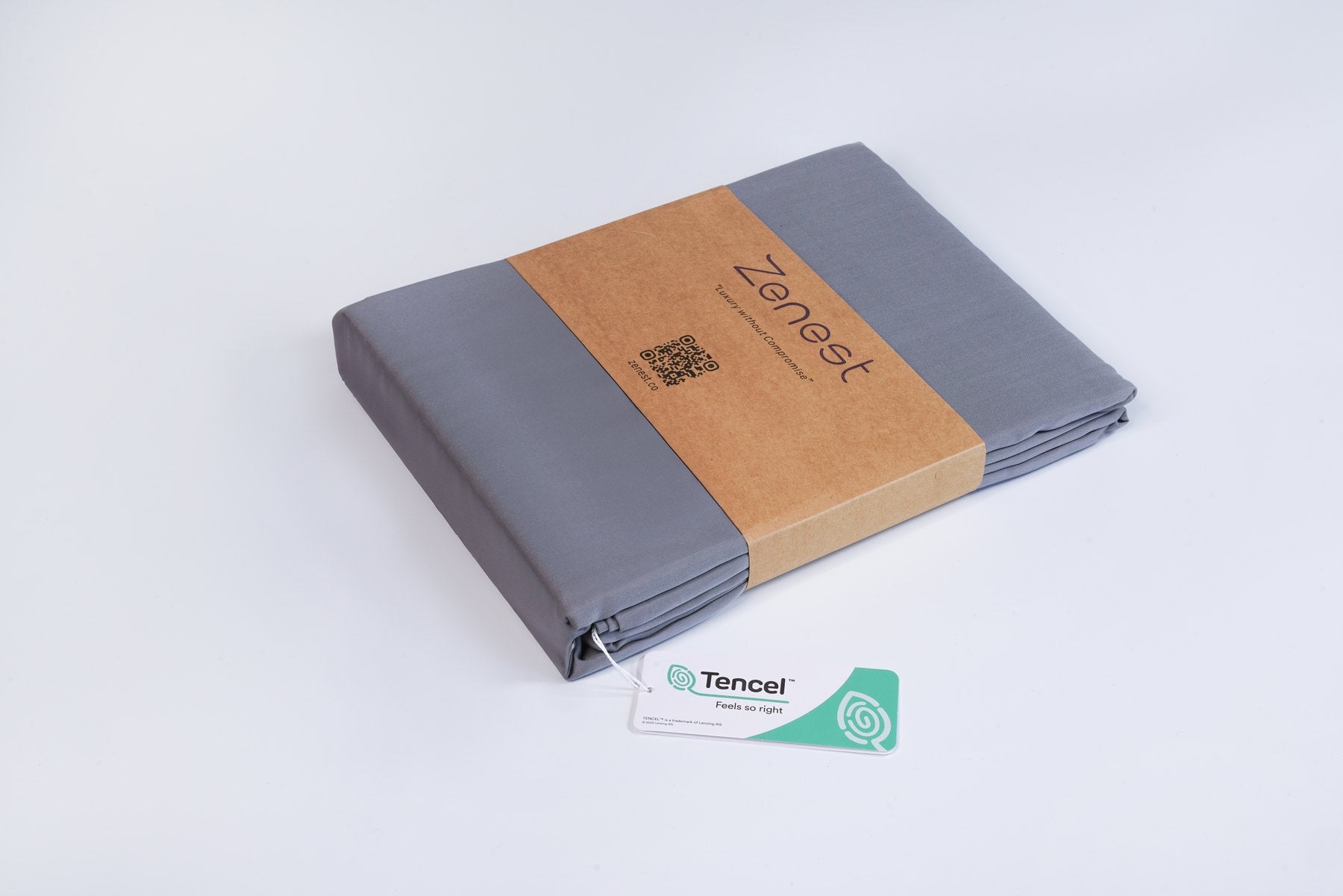 Zenest Mint Fiber Fitted Sheet styled in Grey