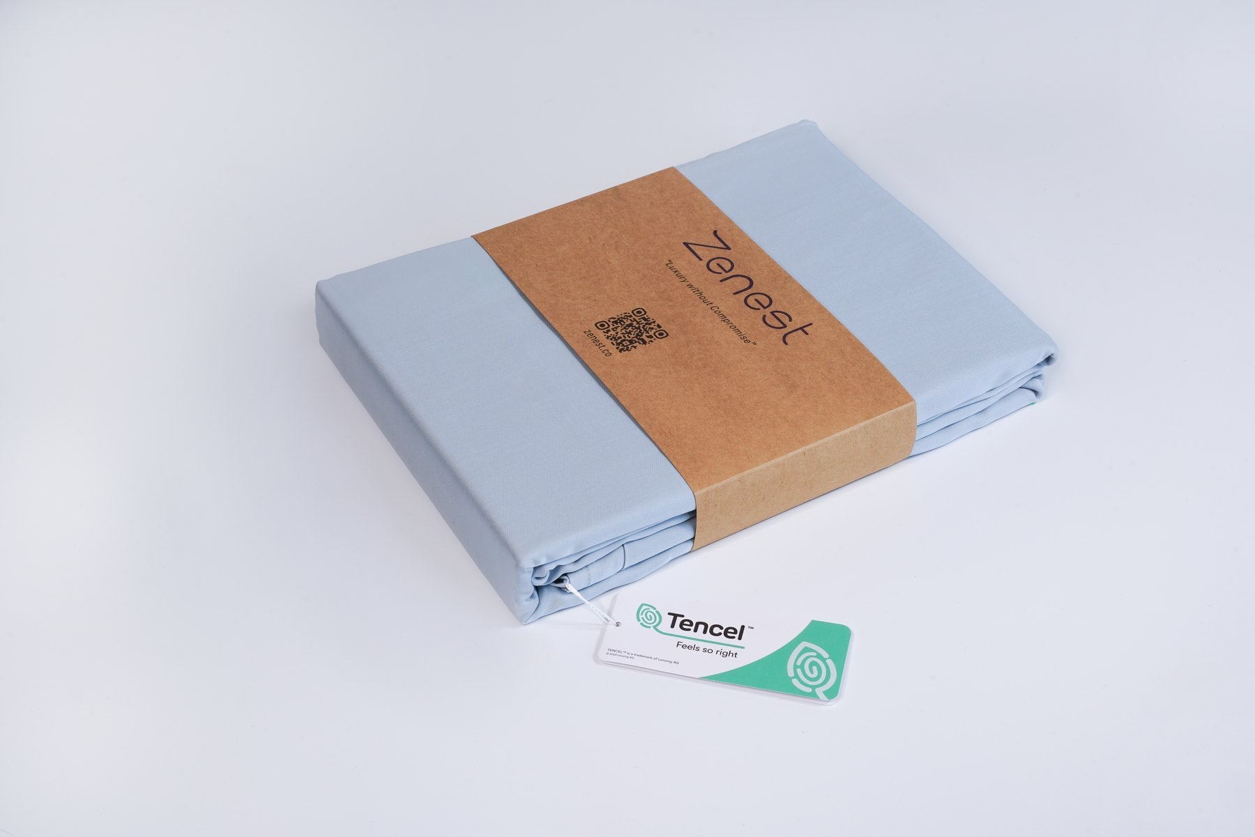 Zenest Mint Fiber Flat Sheet styled in Light Blue